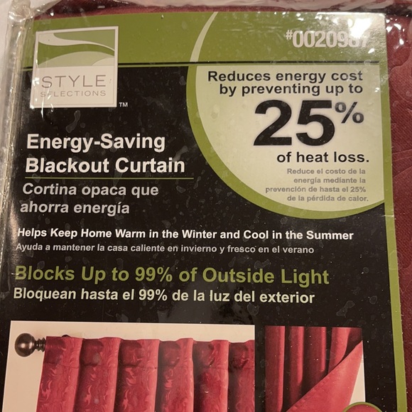 Bundle of 2 Energy saving blackout valance, wine - Picture 4 of 6